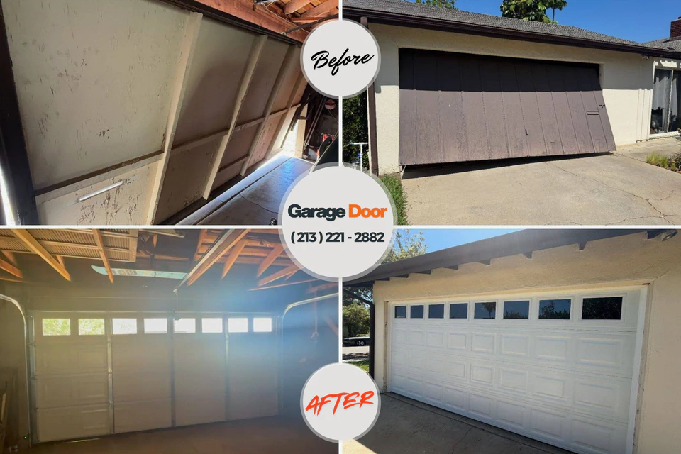 Before and after: garage door repair North Bonneville, WA